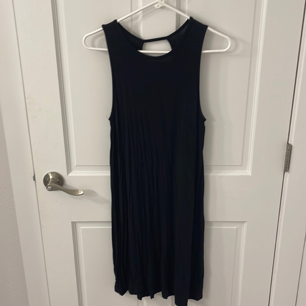 Jersey knit black dress